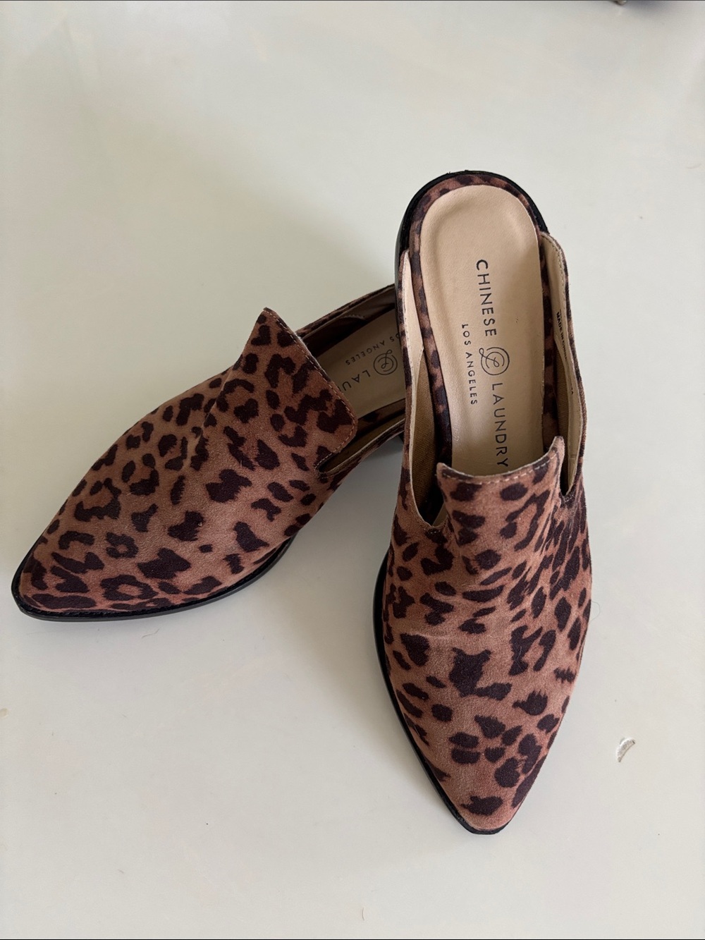 Chinese Laundry Leopard-Print Pointed Mules - Brown & Black